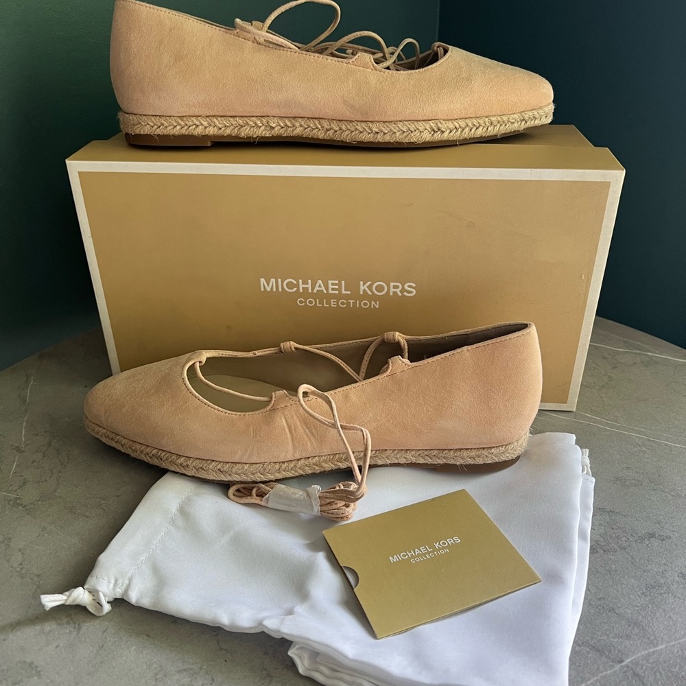 Michael Kors Cadence Suede Jute Ballet Flat - Picture 7 of 9